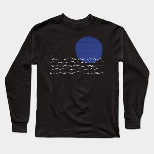 Abstract sunset sunrise 3 blue Long Sleeve T-Shirt